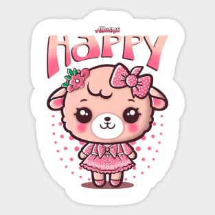 Happy Baby Sheep Sticker